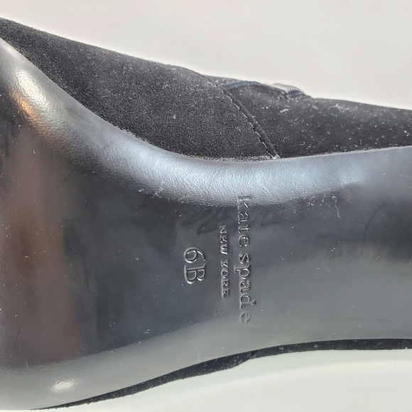 NWT$278 KATE SPADE Black Padded Vikki Pointed Toe Stiletto Leather Bootie Sz 6 - Picture 9 of 14